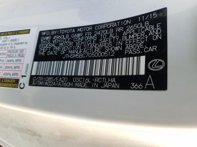 2016 LEXUS RC 300 JTHSM5BC7G5000512