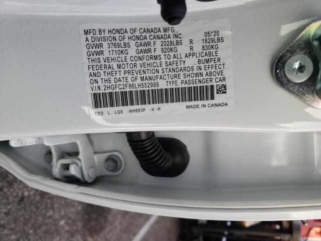 2020 HONDA CIVIC SPOR 2HGFC2F86LH552999