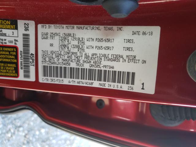 2018 TOYOTA TACOMA DOU 5TFCZ5ANXJX154850