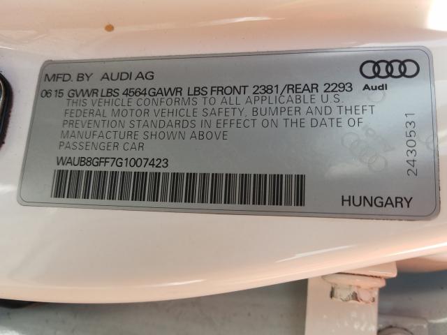 2016 AUDI A3 PREMIUM WAUB8GFF7G1007423