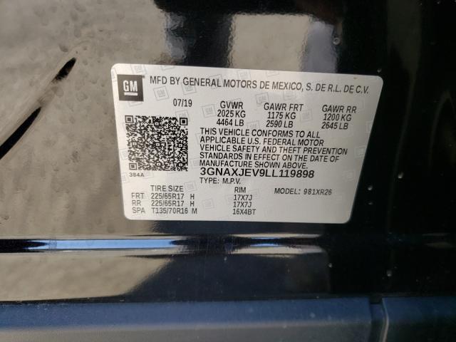 2020 CHEVROLET EQUINOX LT 3GNAXJEV9LL119898
