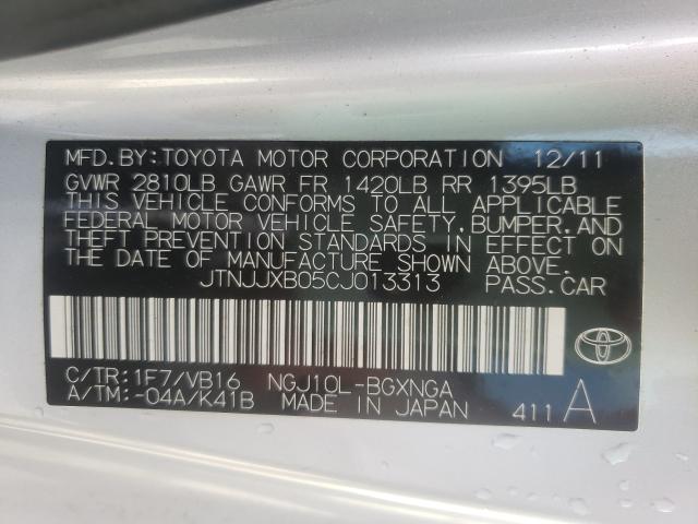 2012 TOYOTA SCION IQ JTNJJXB05CJ013313