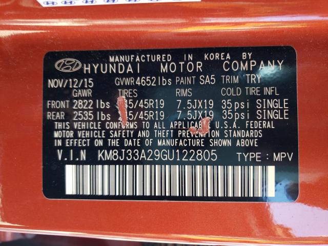 2016 HYUNDAI TUCSON LIM KM8J33A29GU122805