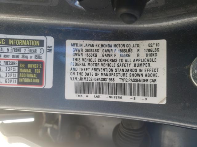 2010 HONDA INSIGHT LX JHMZE2H59AS031966
