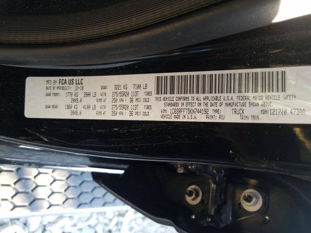 2019 RAM 1500 BIG H 1C6SRFFT5KN744192