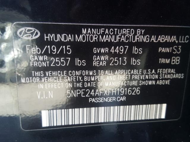 2015 HYUNDAI SONATA SE 5NPE24AFXFH191626