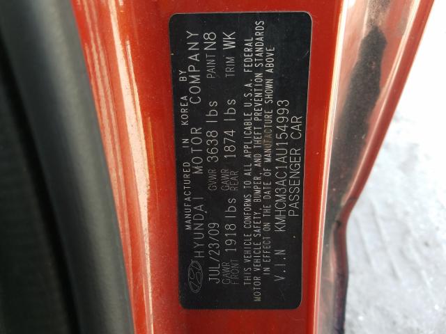 2010 HYUNDAI ACCENT BLU KMHCM3AC1AU154993