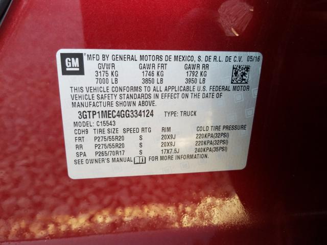 2016 GMC SIERRA C15 3GTP1MEC4GG334124