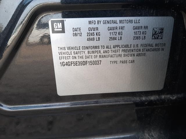 2013 BUICK LACROSSE P 1G4GF5E39DF150037