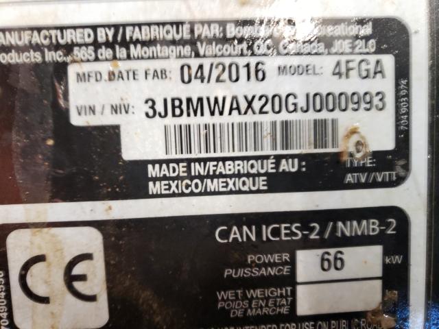 2016 CAN-AM RENEGADE X 3JBMWAX20GJ000993