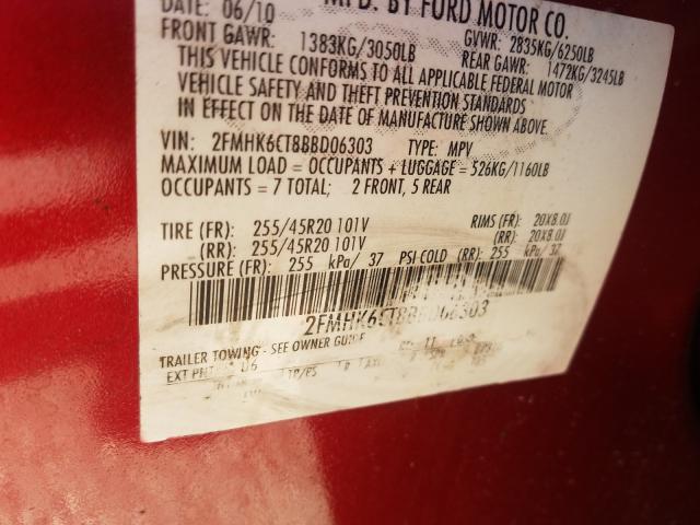 2011 FORD FLEX SEL 2FMHK6CT8BBD06303