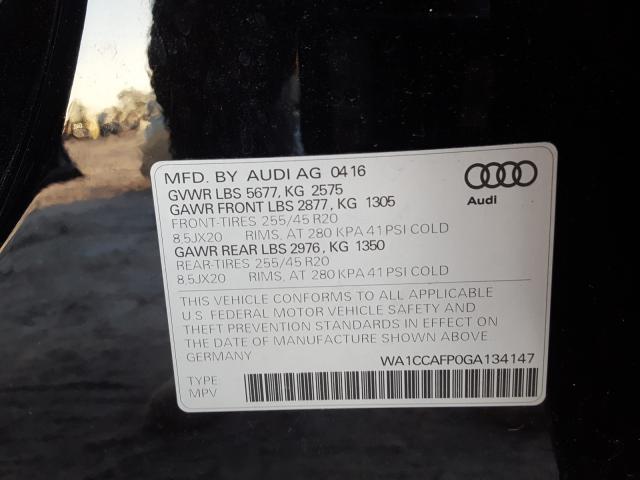 2016 AUDI SQ5 PREMIU WA1CCAFP0GA134147