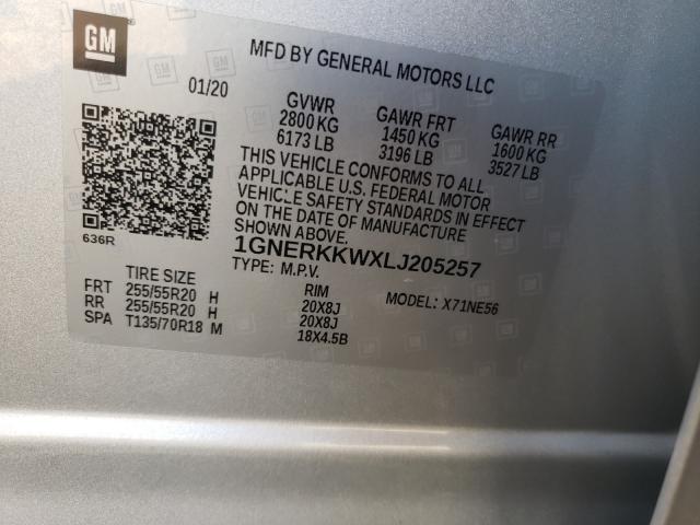 2020 CHEVROLET TRAVERSE P 1GNERKKWXLJ205257