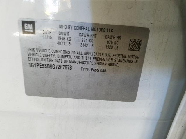 2016 CHEVROLET CRUZE LIMI 1G1PE5SB9G7207878