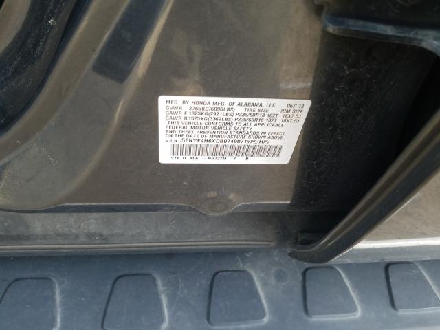 2013 HONDA PILOT EXL 5FNYF4H6XDB074907