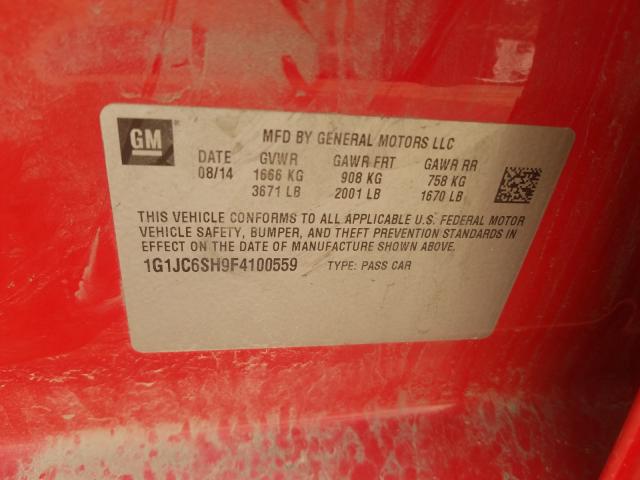 2015 CHEVROLET SONIC LT 1G1JC6SH9F4100559