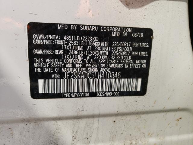 2020 SUBARU FORESTER JF2SKADC5LH410846