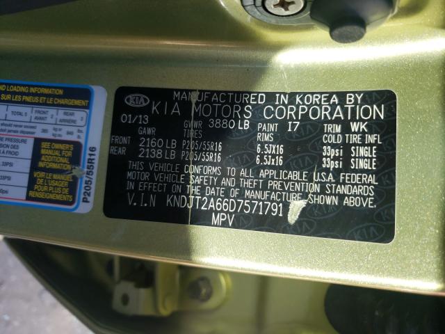 2013 KIA SOUL + KNDJT2A66D7571791