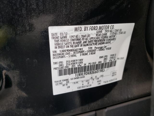 2013 LINCOLN MKS 1LNHL9DK8DG601983