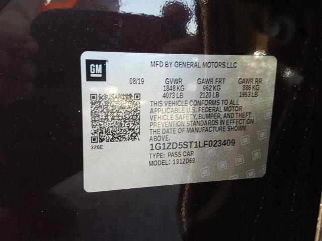 2020 CHEVROLET MALIBU LT 1G1ZD5ST1LF023409