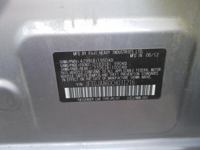 2012 SUBARU IMPREZA JF1GJAA60CH031216
