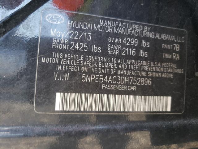 2013 HYUNDAI SONATA GLS 5NPEB4AC3DH752896