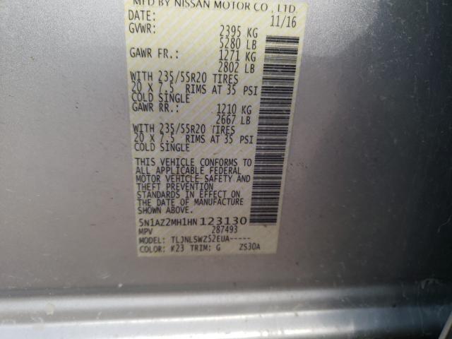 2017 NISSAN MURANO S 5N1AZ2MH1HN123130