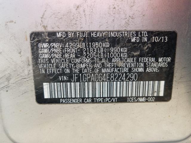 2014 SUBARU IMPREZA PR JF1GPAC64E8224290