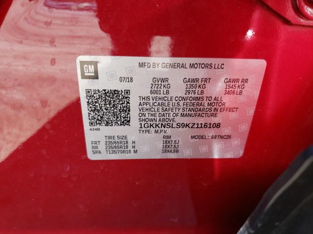 2019 GMC ACADIA SLE 1GKKNSLS9KZ116108