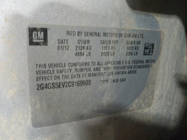 2012 BUICK REGAL PREM 2G4GS5EV2C9169680