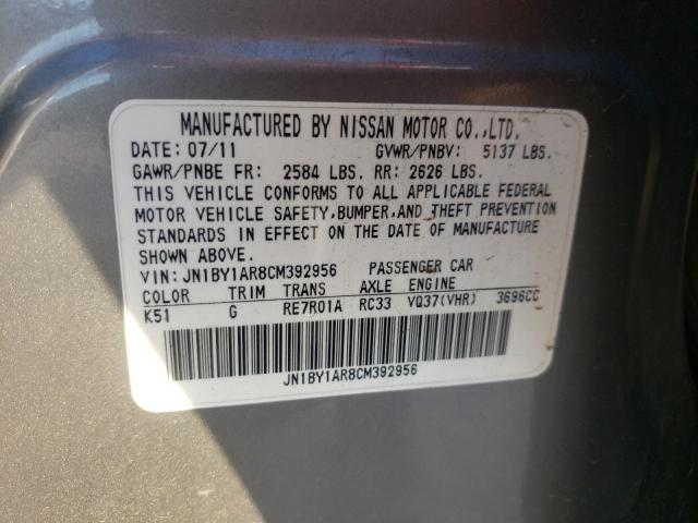 2012 INFINITI M37 X JN1BY1AR8CM392956
