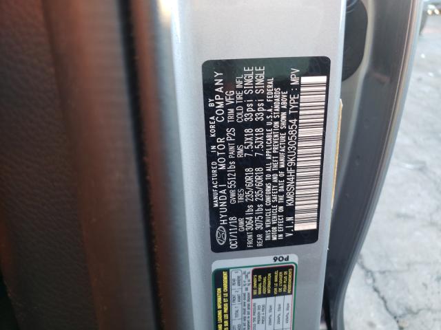 2019 HYUNDAI SANTA FE X KM8SN4HF9KU305854