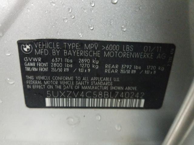 2011 BMW X5 XDRIVE3 5UXZV4C58BL740242