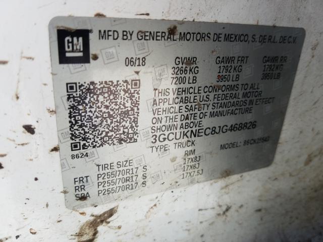 2018 CHEVROLET SILVERADO 3GCUKNEC8JG468826