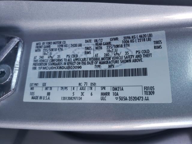 2013 FORD ESCAPE SEL 1FMCU0HX8DUB03096