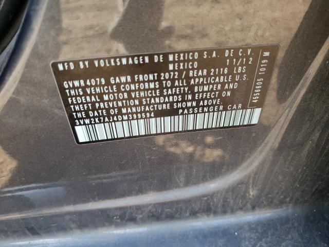 2013 VOLKSWAGEN JETTA BASE 3VW2K7AJ4DM399594