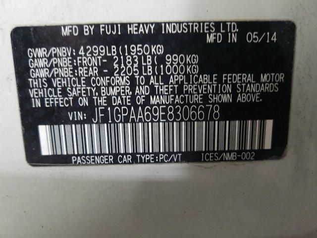2014 SUBARU IMPREZA JF1GPAA69E8306678