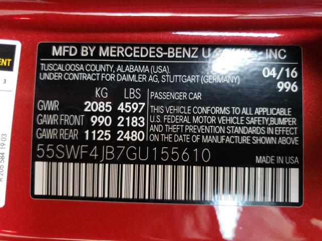 2016 MERCEDES-BENZ C 300 55SWF4JB7GU155610