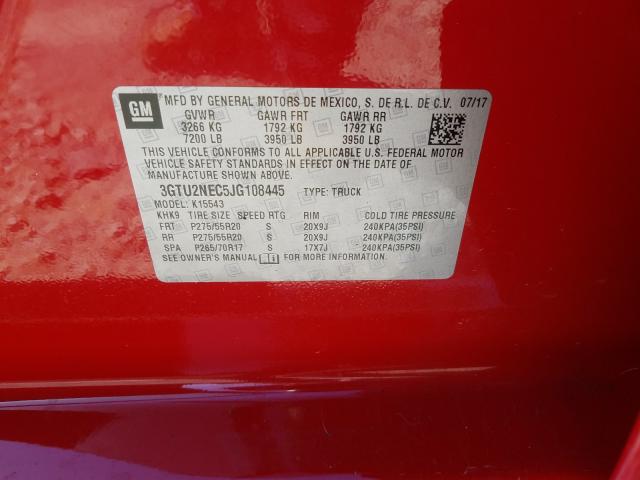 2018 GMC SIERRA K15 3GTU2NEC5JG108445
