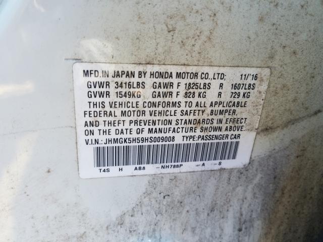 2017 HONDA FIT LX JHMGK5H59HS009008