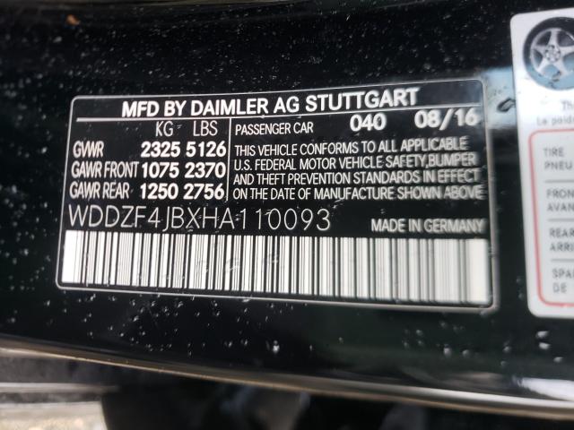 2017 MERCEDES-BENZ E 300 WDDZF4JBXHA110093