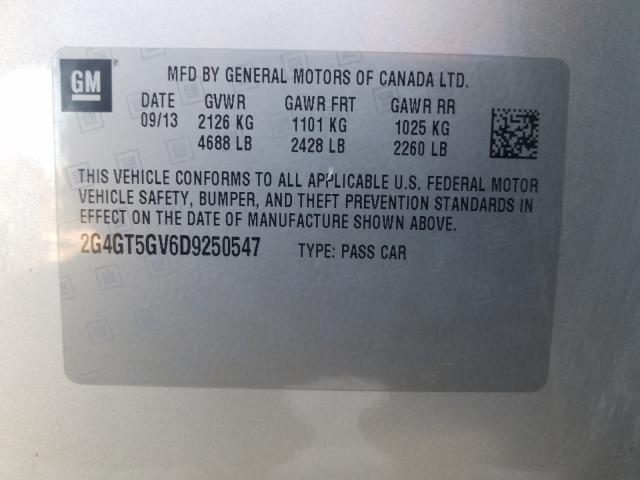 2013 BUICK REGAL PREM 2G4GT5GV6D9250547