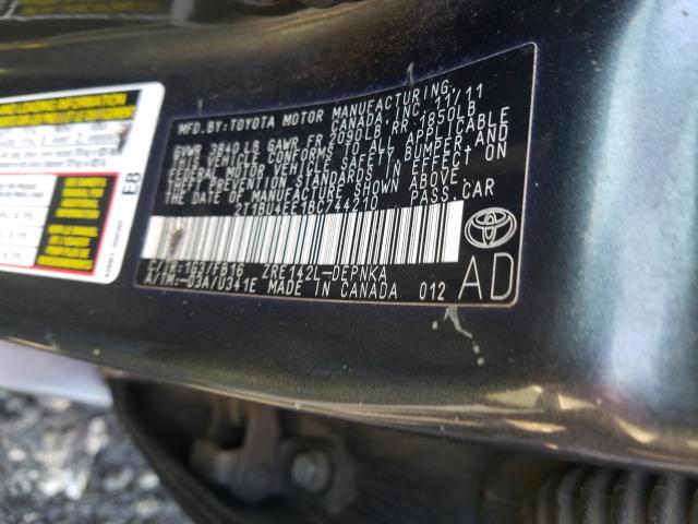 2011 TOYOTA COROLLA BA 2T1BU4EE1BC744210