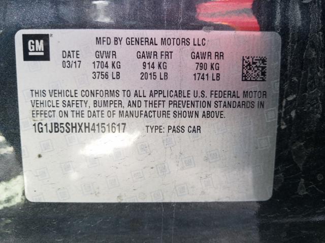 2017 CHEVROLET SONIC LS 1G1JB5SHXH4151617