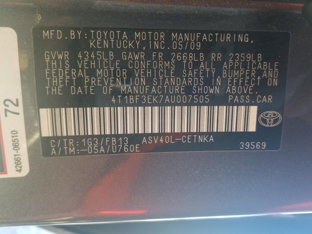 2010 TOYOTA CAMRY BASE 4T1BF3EK7AU007505