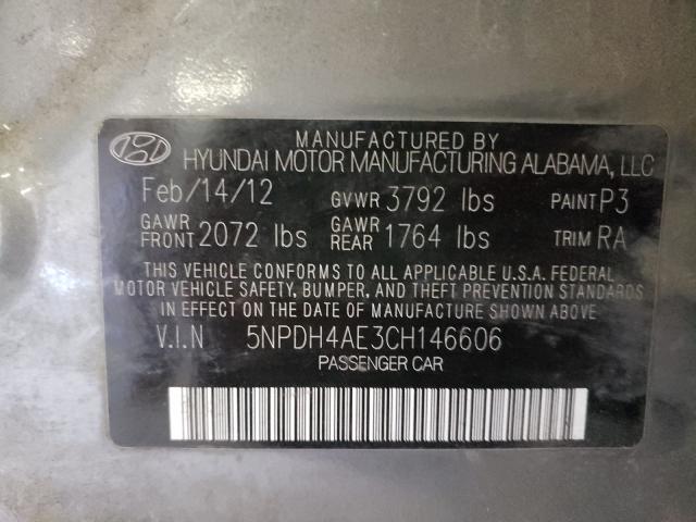 2012 HYUNDAI ELANTRA GL 5NPDH4AE3CH146606