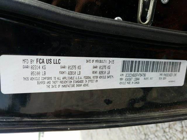 2015 DODGE CHARGER SE 2C3CDXBG5FH794796