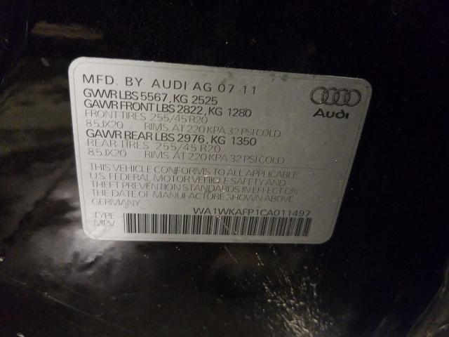 2012 AUDI Q5 PRESTIG WA1WKAFP1CA011497