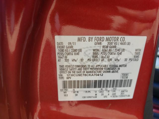 2012 FORD ESCAPE LIM 1FMCU9E78CKA70412