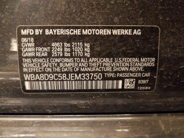 2018 BMW 330 XI WBA8D9C58JEM33750